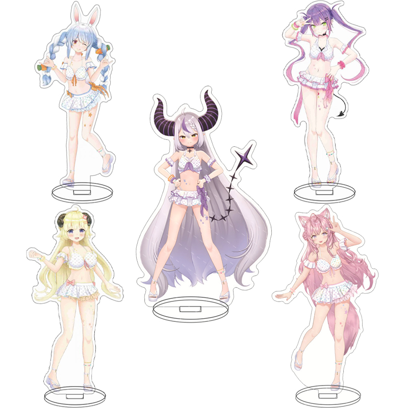 Figma Stand Set - ฟิกเกอร์อะคริลิกตั้งโชว์ชุดว่ายน้ำ อนิเมะ Hololive ชิราคามิ ฟุบุคิ เนโกมาตะ