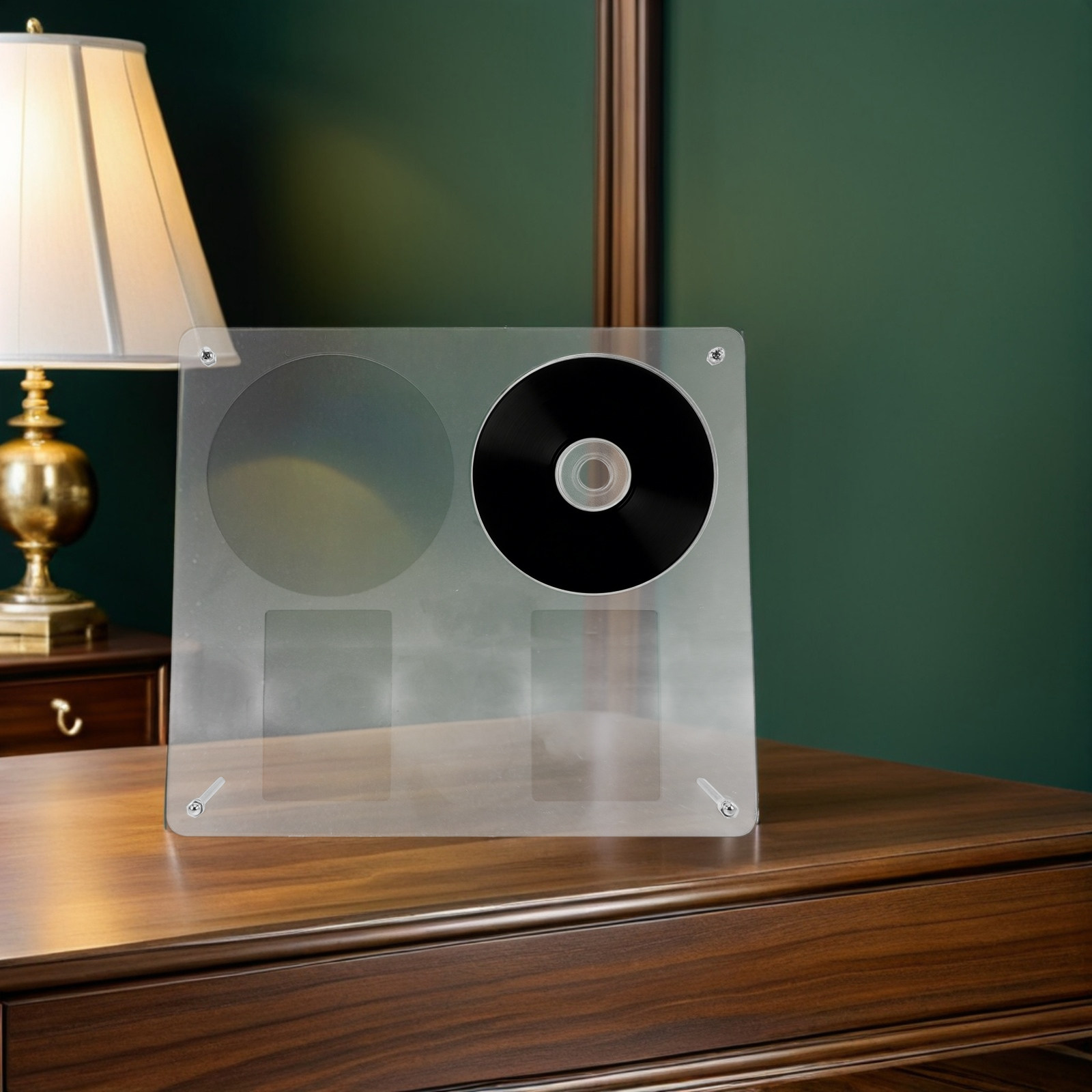 Display Case Acrylic - กรอบอะคริลิกสำหรับโชว์แผ่นซีดี - ที่วางเก็บแผ่นเสียงไวนิลแบบใส สำหรับจัดแสดงภาพหน้าปกอัลบั้ม คอลเลกชันเพลงในสตูดิโอที่บ้าน