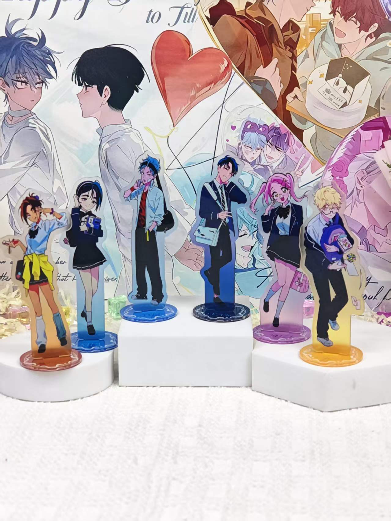 Figma Stand Set - ชุดขาตั้งอะคริลิก Alien Stage Campus AU, ฟิกเกอร์ตั้งโต๊ะตกแต่งลายตัวละครอนิเมะน่ารัก,